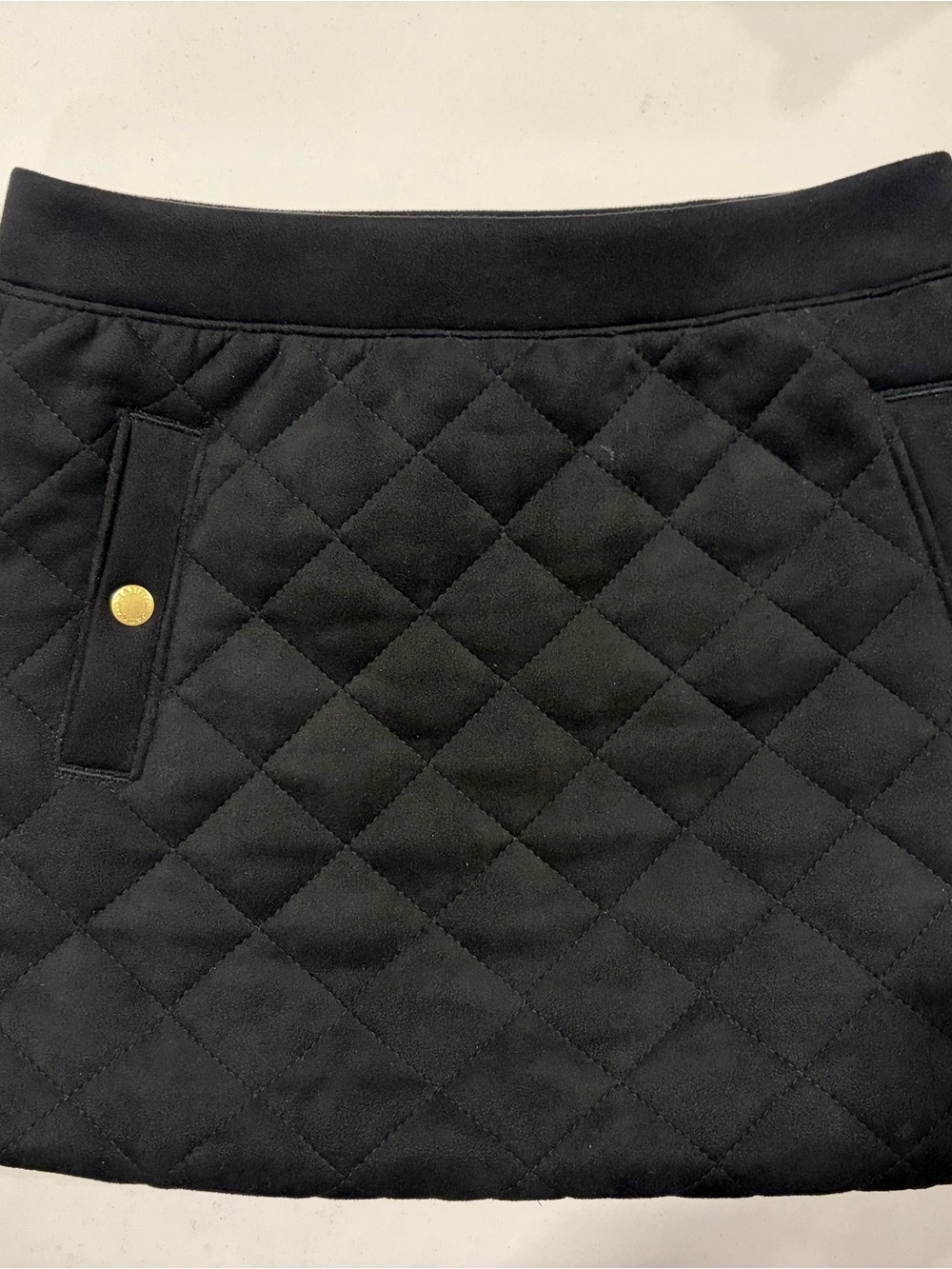 Janie and Jack Black Quilted Skirt with Gold Buttons